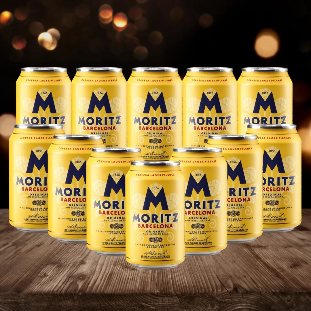Moritz Barcelona Original Spanish Lager 330ml Cans - 4.7% ABV (12 Pack)