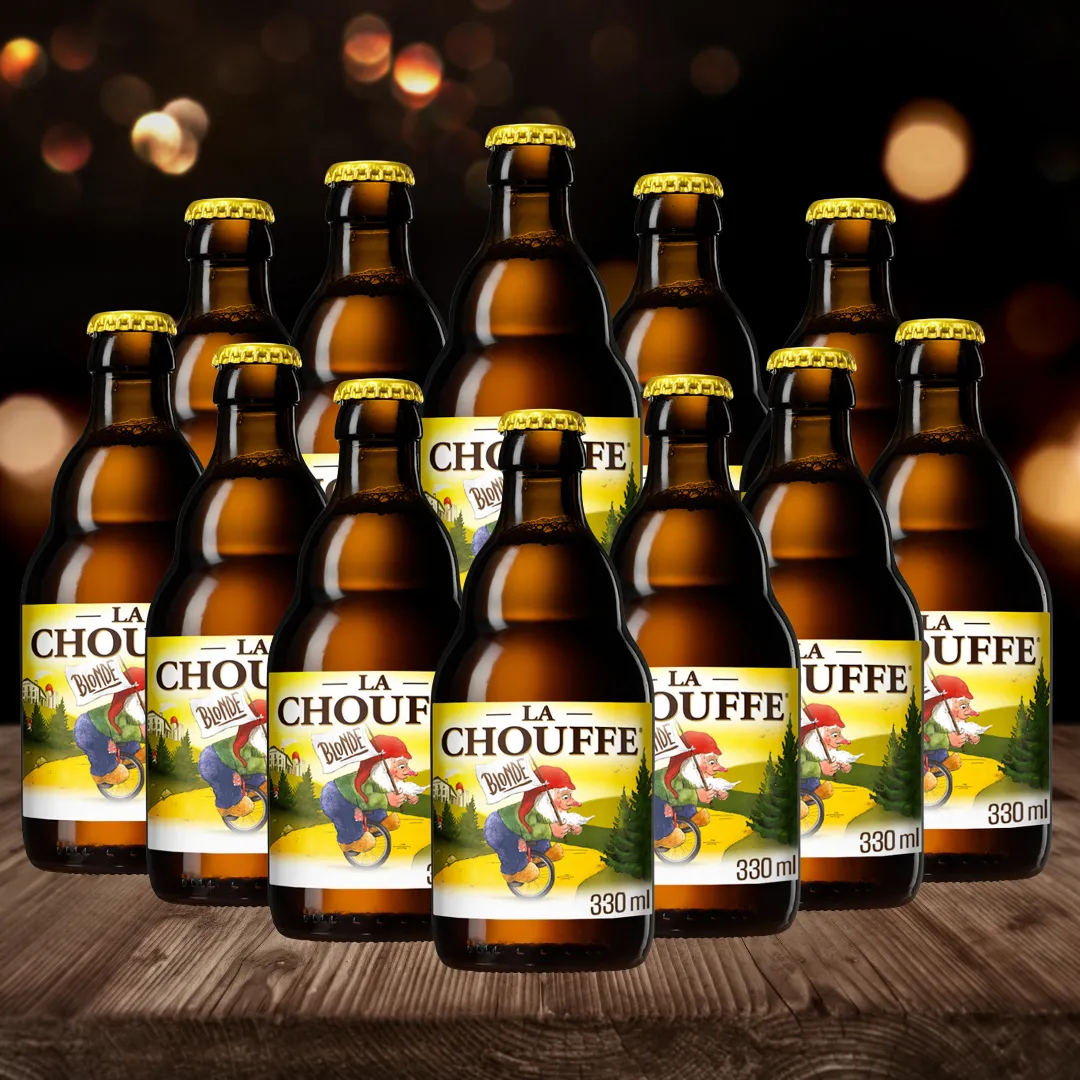 Brasserie d’Achouffe La Chouffe Belgian Blond Beer 330ml Bottles - 8.0% ABV (Multipack)