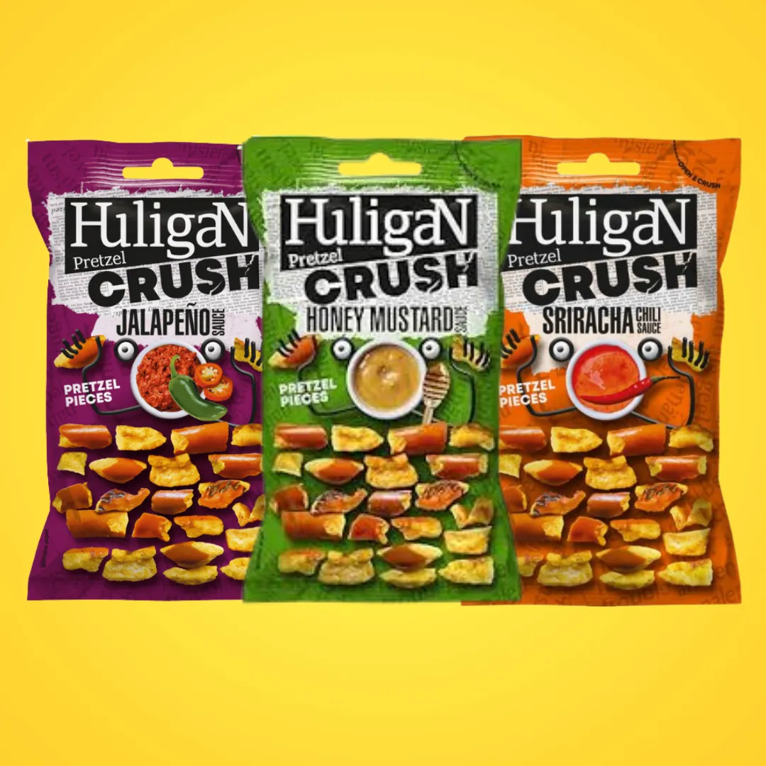 Hulligans Pretzel Pieces Bundle – 3 Flavours | Honey Mustard, Jalapeño & Sriracha