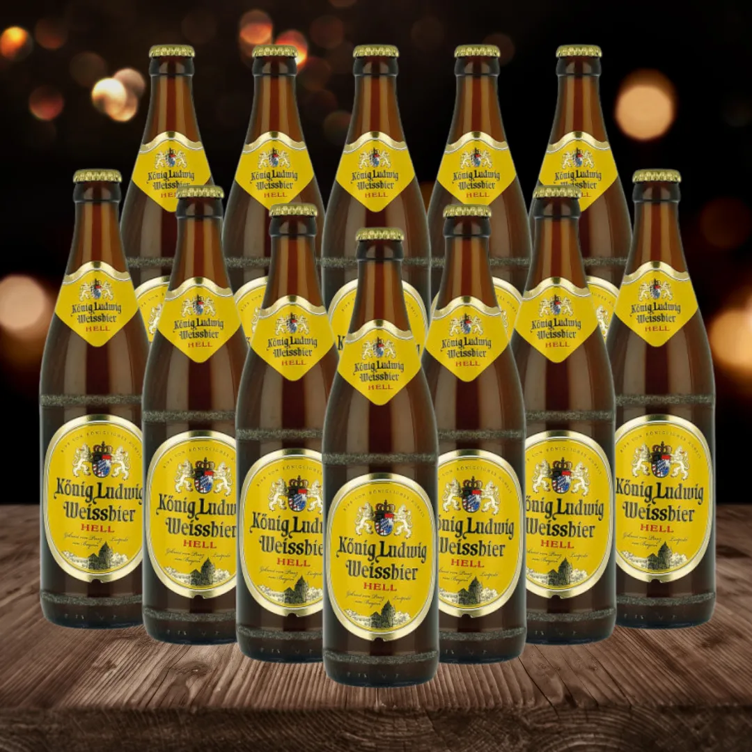 König Ludwig Weissbier Hell German Wheat Beer 500ml Bottles - 5.5% ABV (Multipack)