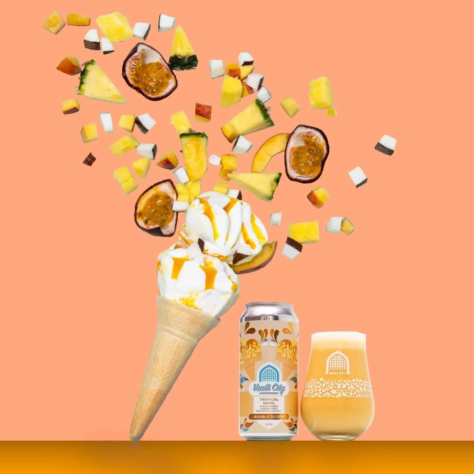 Vault City Tropical Swirl Double Scoop