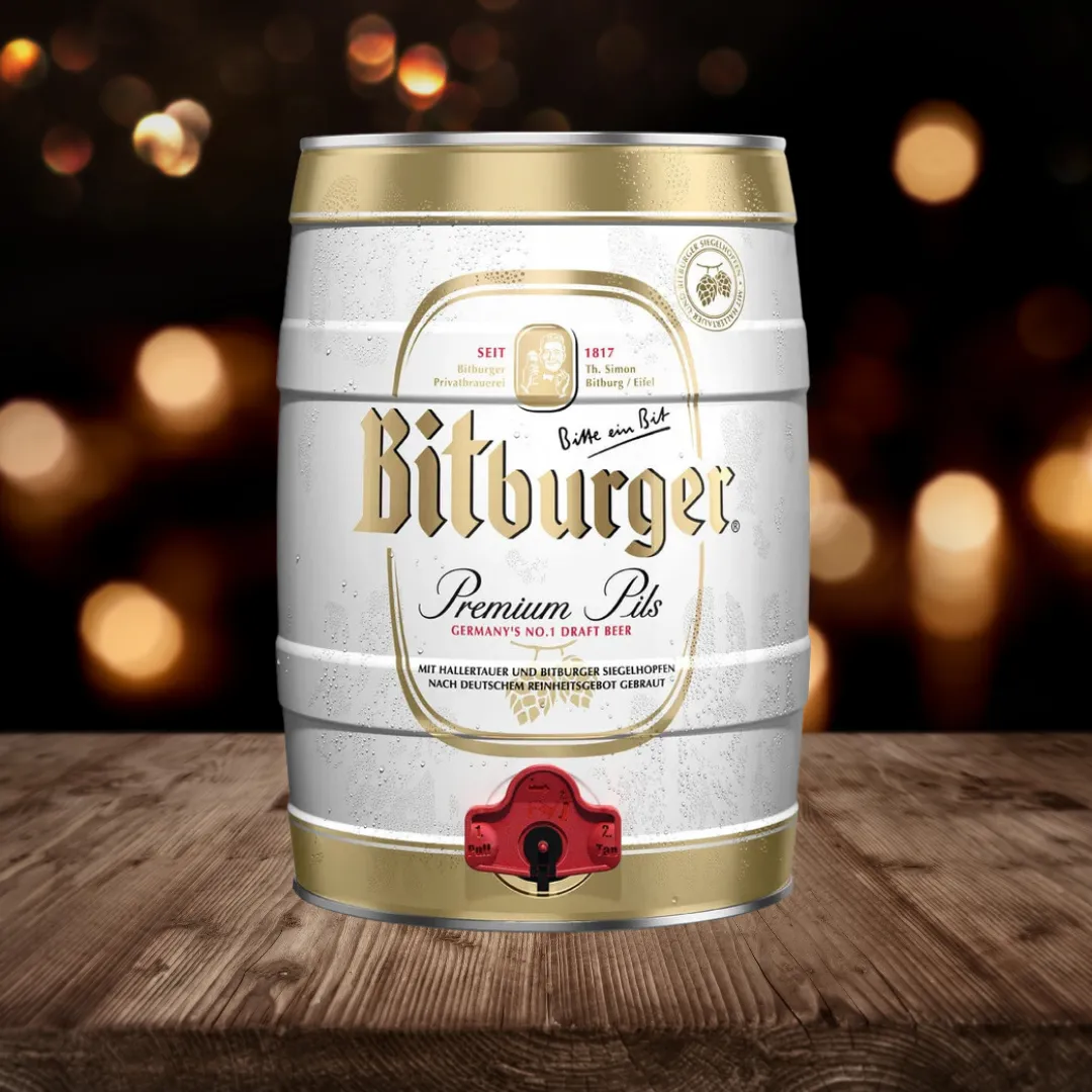 Bitburger Pilsner Premium German Lager Mini Keg - 4.8% ABV (5 Litre)