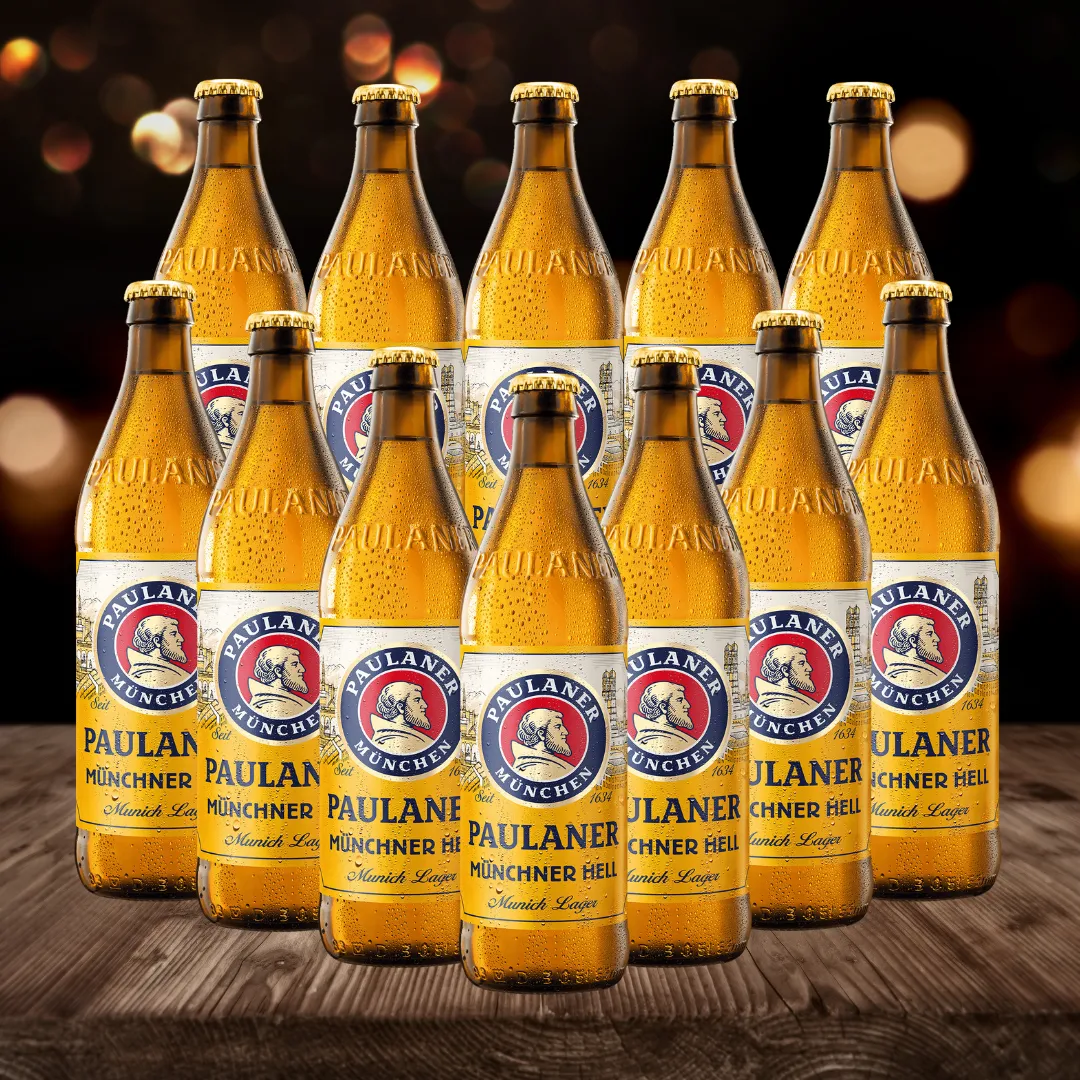 Paulaner Munchner Hell Premium German Lager 500ml Bottles (Multipack) - 4.9% ABV