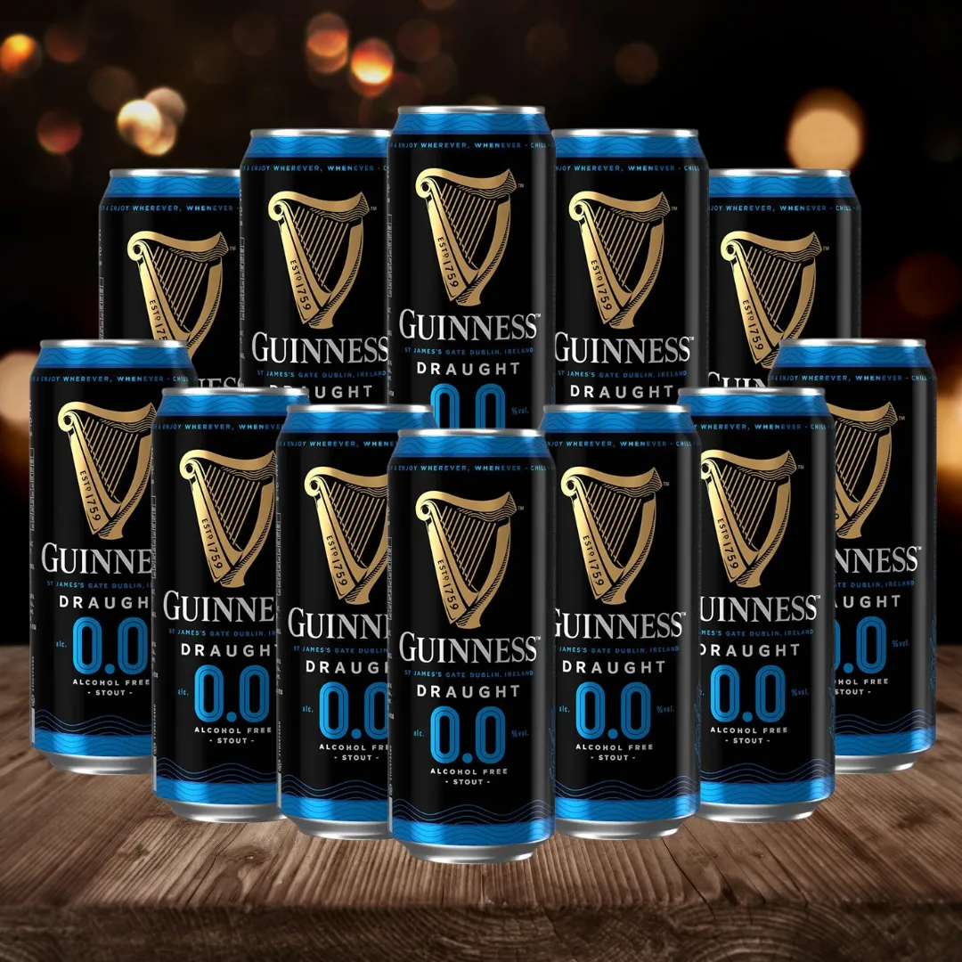 Guinness Draught Alcohol Free Stout 440ml Cans (12 Pack) - 0.0% ABV