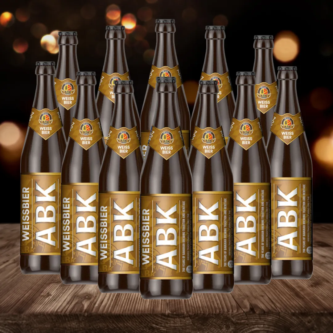 ABK Weissbier German Wheat Beer 500ml Bottles - 5.3% ABV (12 Pack)