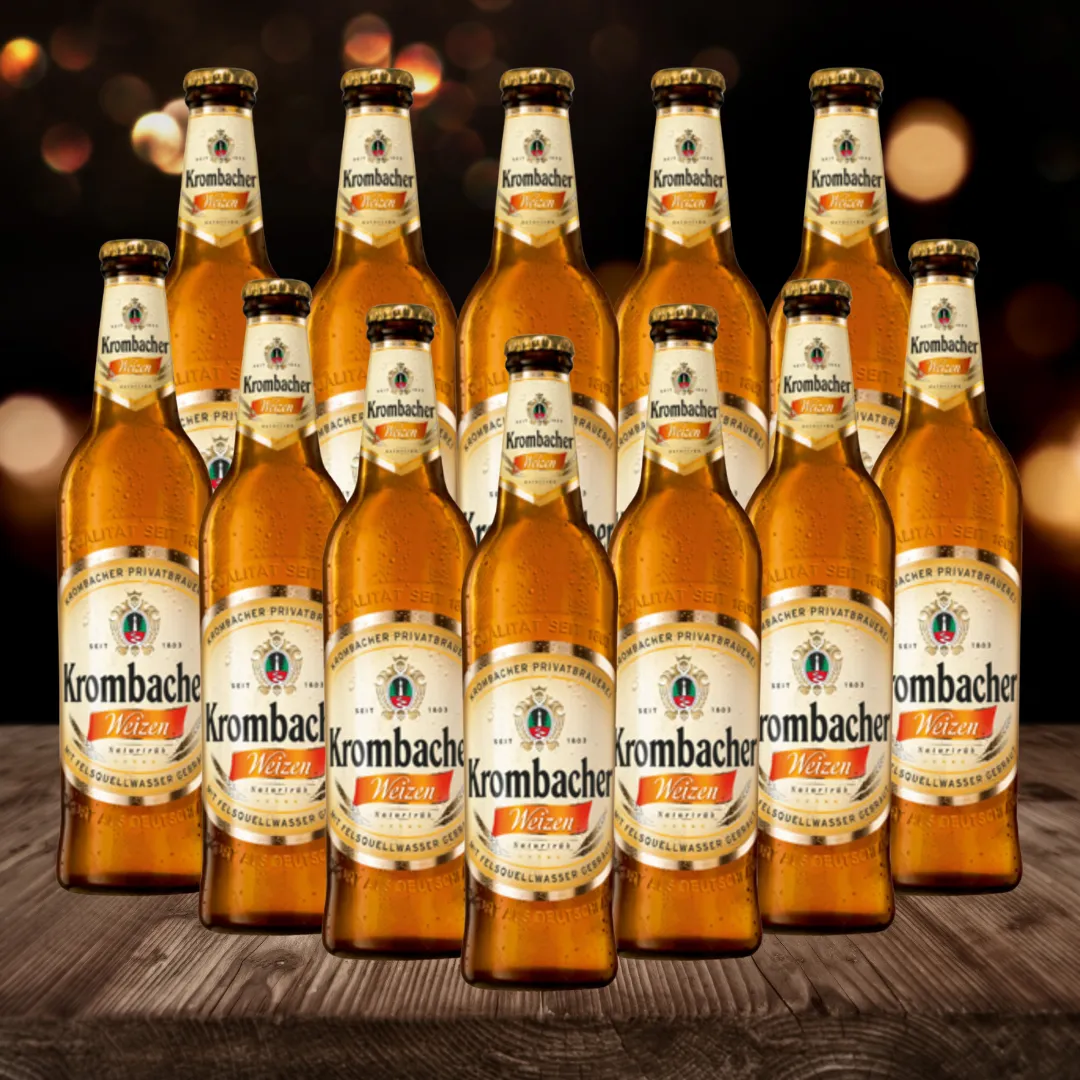 Krombacher Weizen Premium German Wheat Beer 500ml Bottles (12 Pack) - 5.3% ABV