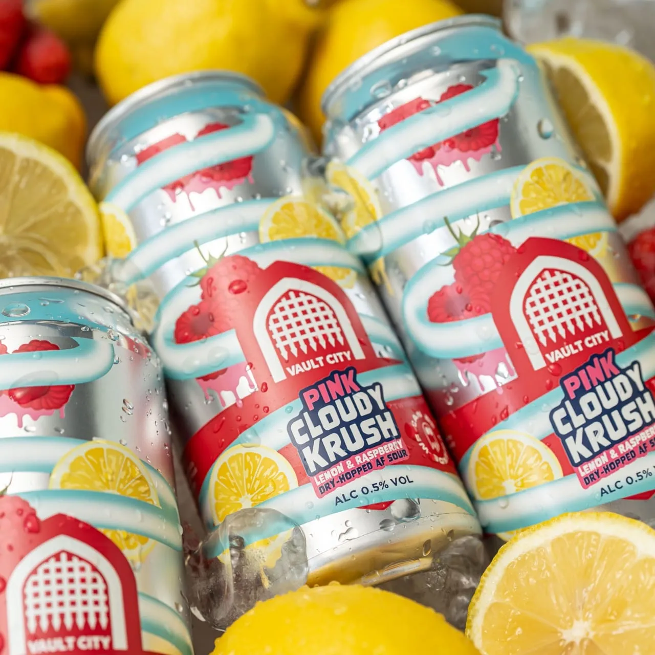 Vault City  Pink Cloudy Krush, Dry-Hopped Raspberry Lemonade AF Sour