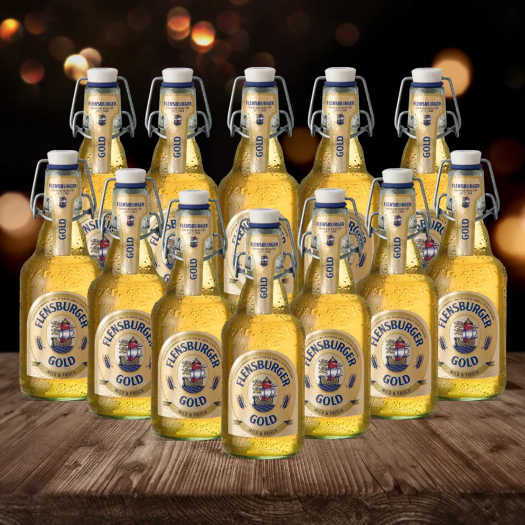 Flensburger Gold German Lager 330ml Bottles - 4.8% ABV (12 Pack)