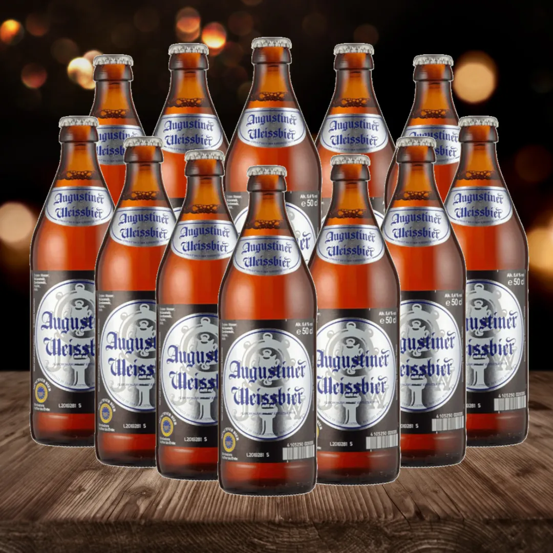 Augustiner German Weissbier 500ml Bottles - 5.4% ABV (12 Multipack)