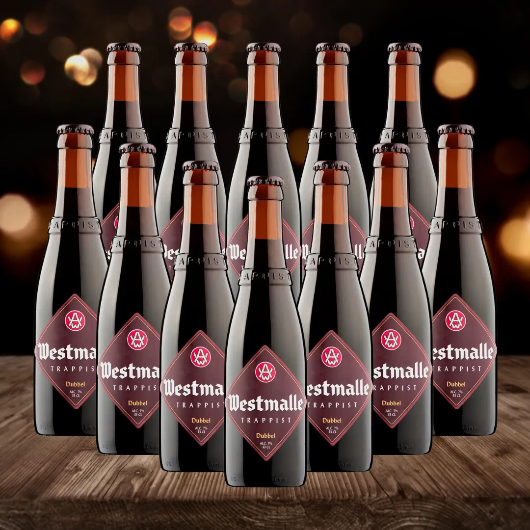 Westmalle Belgian Trappist Dubbel Beer 330ml Bottles - 7.0% ABV (Multipack)
