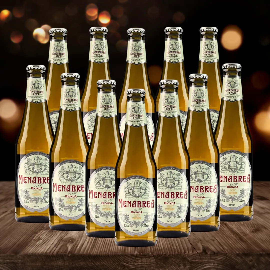 Menabrea Lager 4.8% ABV 330ml Bottles (12 Pack)