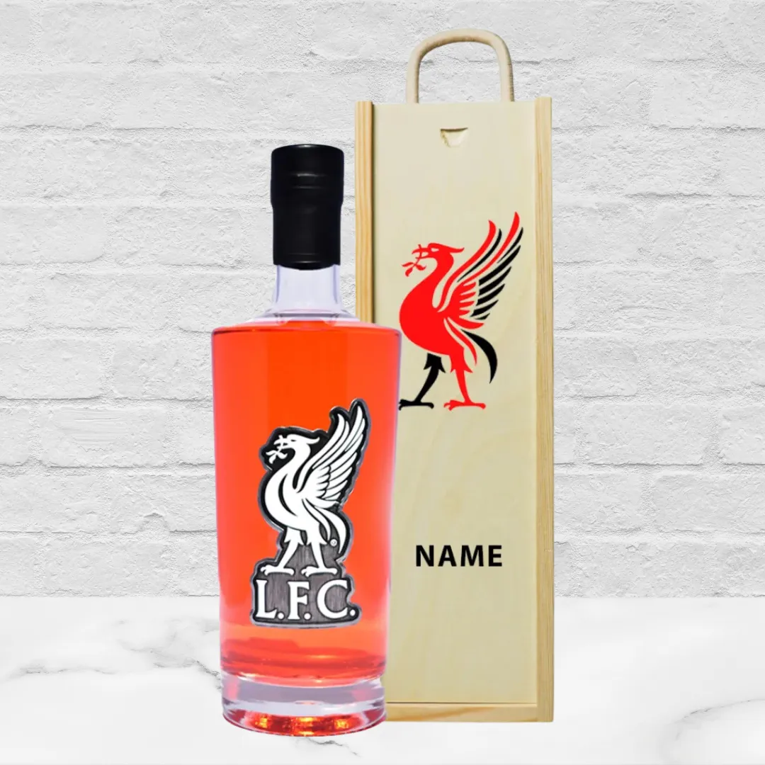 Liverpool Football Strawberry & Rhubarb Vodka in Personalised Presentation Box (70cl) - 37.5% ABV