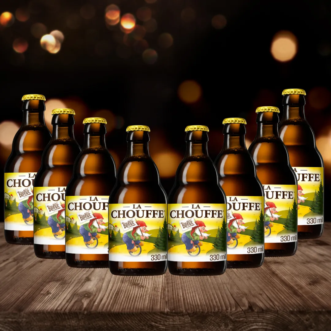 Brasserie d’Achouffe La Chouffe Belgian Blond Beer 330ml Bottles - 8.0% ABV (8 Multipack)