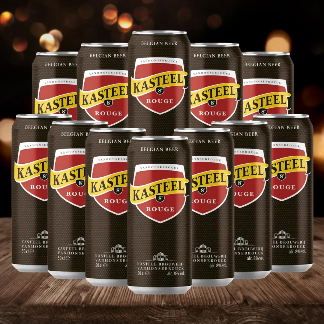 Kasteel Rouge Belgian Cherry Fruit Beer 500ml Cans – 8.0% ABV (12 Pack)