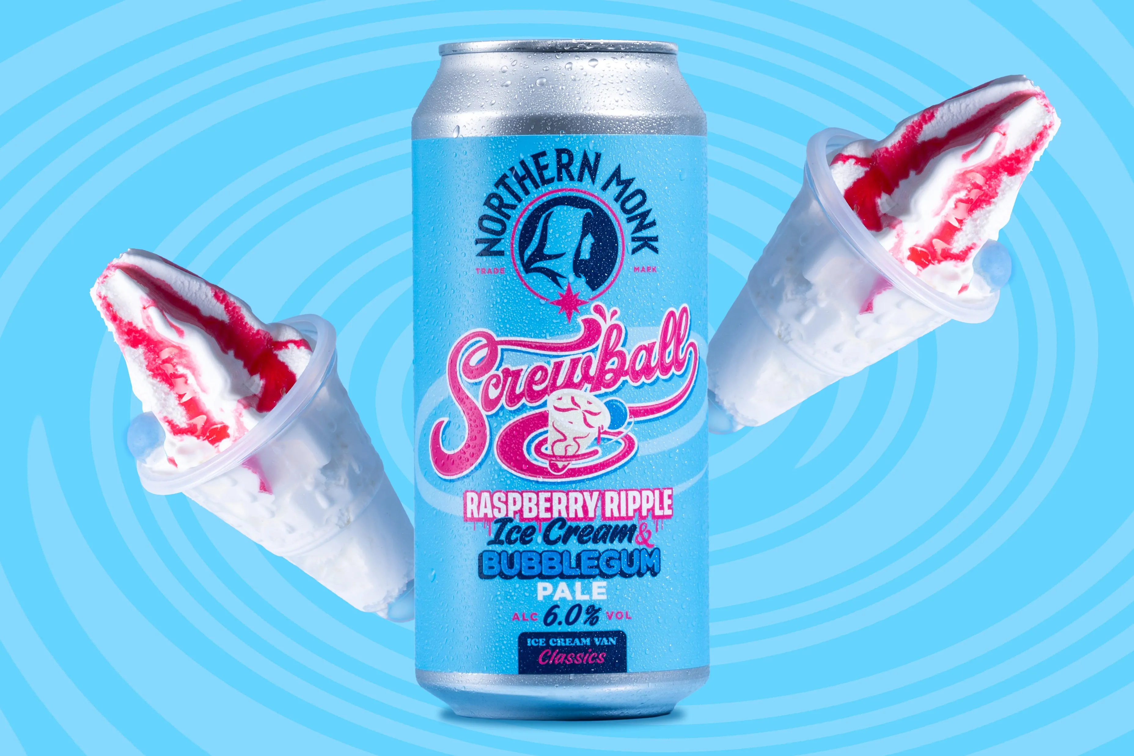 Northern Monk  SCREWBALL // RASPBERRY RIPPLE ICE CREAM AND BUBBLEGUM // PALE ALE // 6.0%