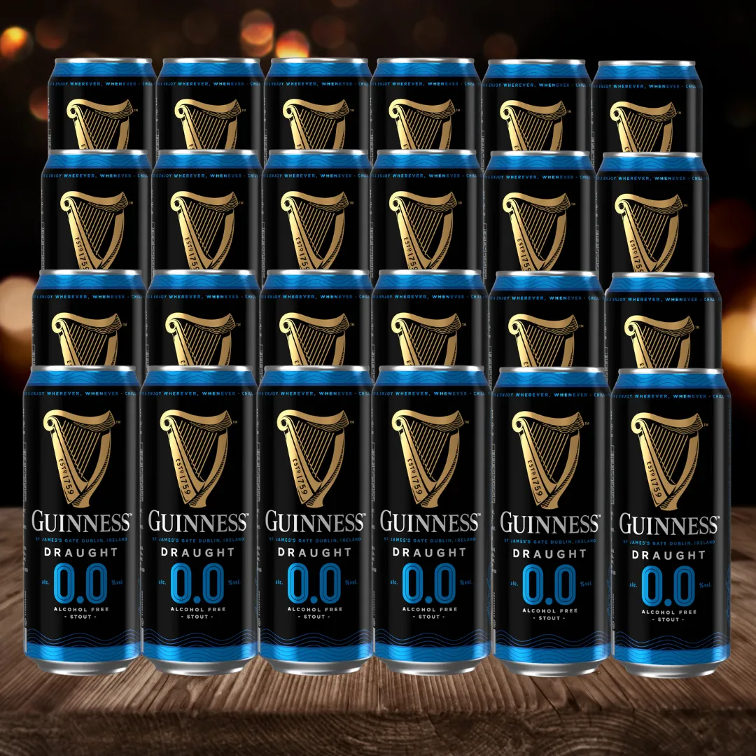 Guinness Draught Alcohol Free Stout 440ml Cans (24 Pack) - 0.0% ABV