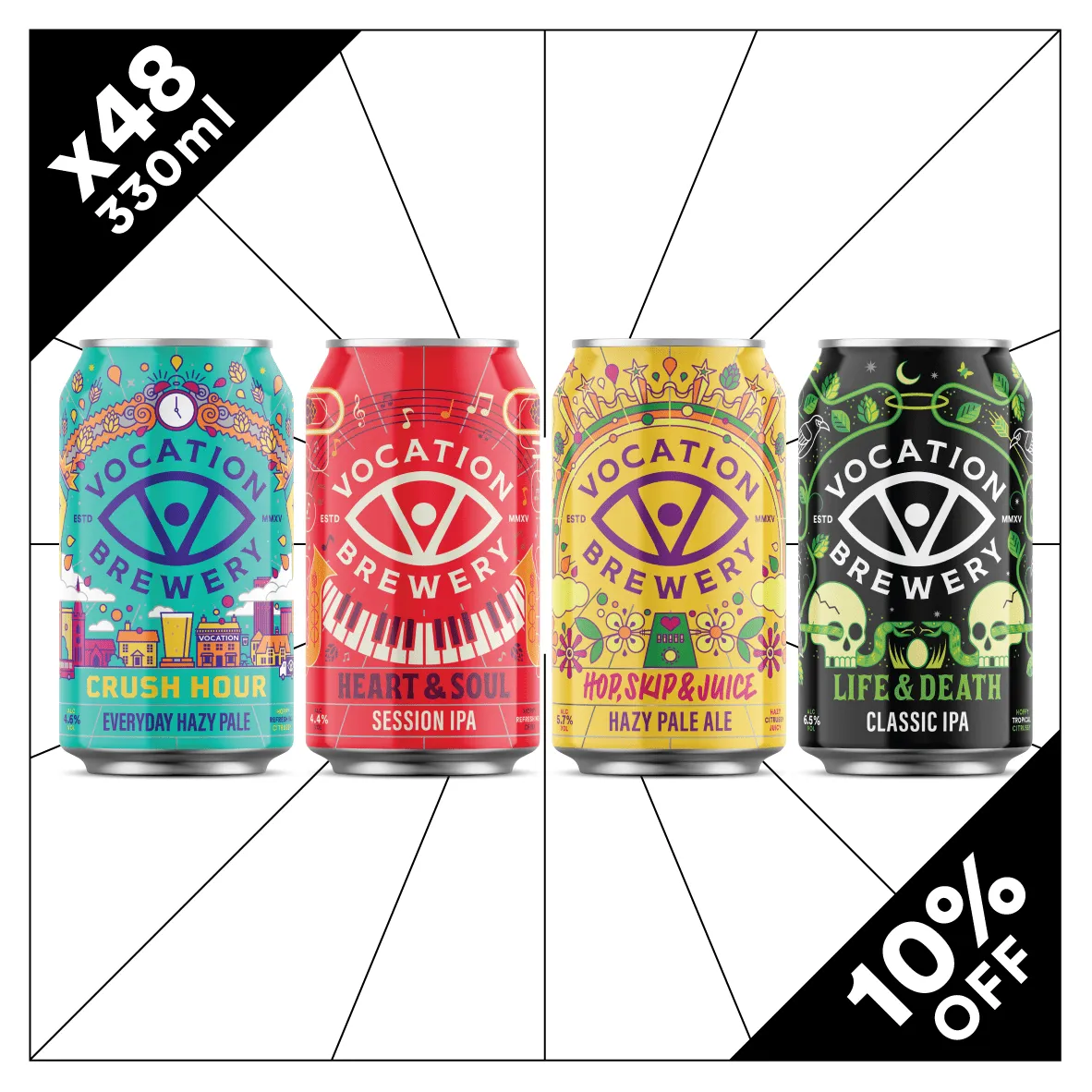 48PK Vocation Mixed Craft Beer Case | Mixed Pale Ale Pack | 48 x 330ml