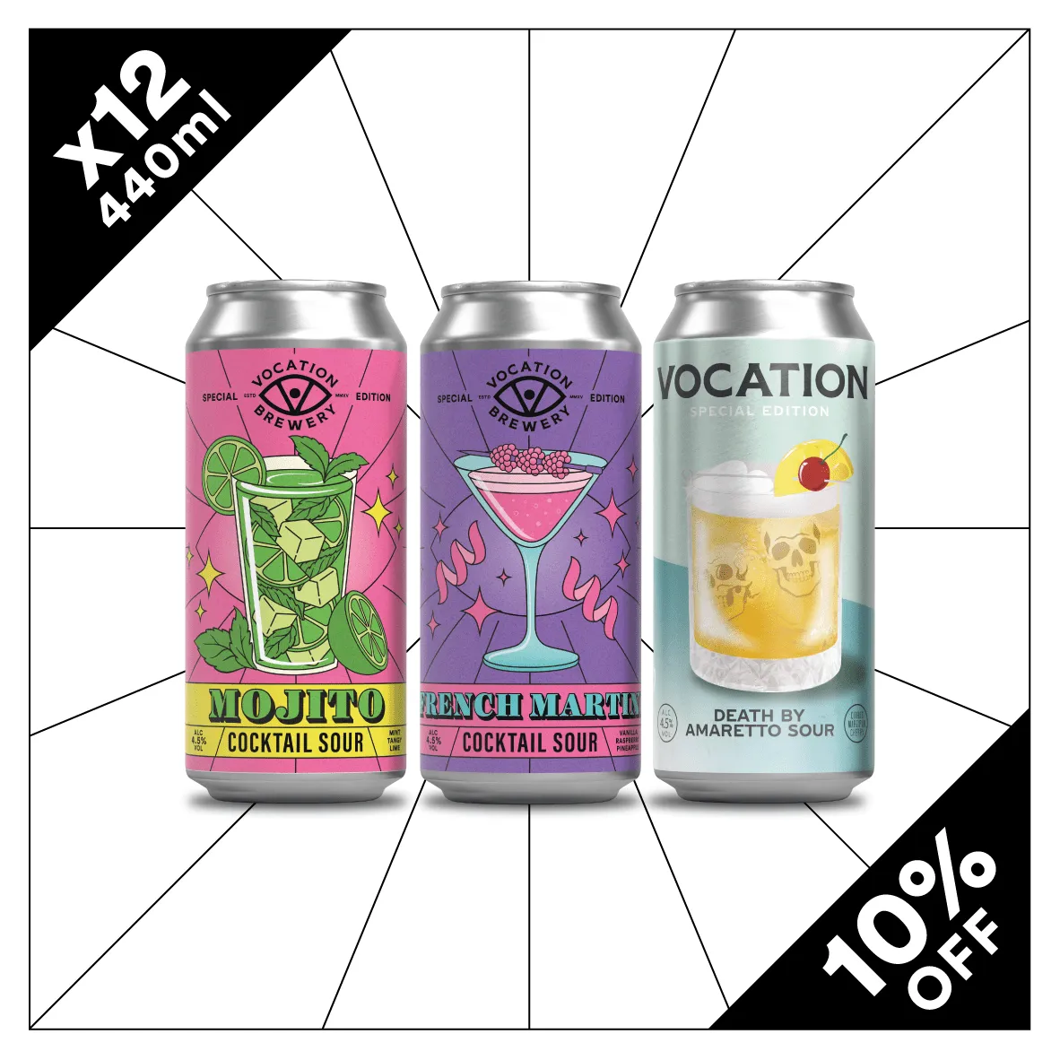 Vocation Cocktail Sours Case | Sour Beer Mixed Pack | 12 x 440ml