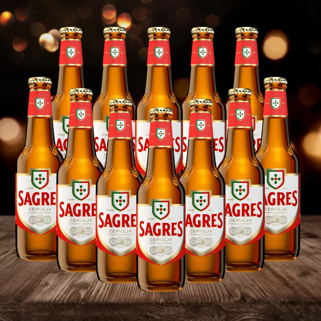 Sagres Cerveja Portuguese Lager 330ml Bottles - 5.1% ABV (12 Pack)