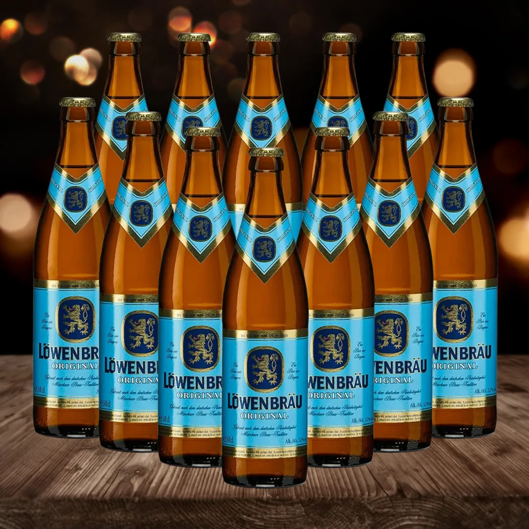 Löwenbräu Original German Helles Lager 500ml Bottles - 5.2% ABV (Multipack)
