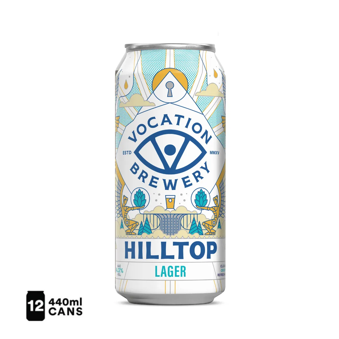 Vocation  12PK Hilltop Lager | 4.3% Lager 440ml – 12 Pack