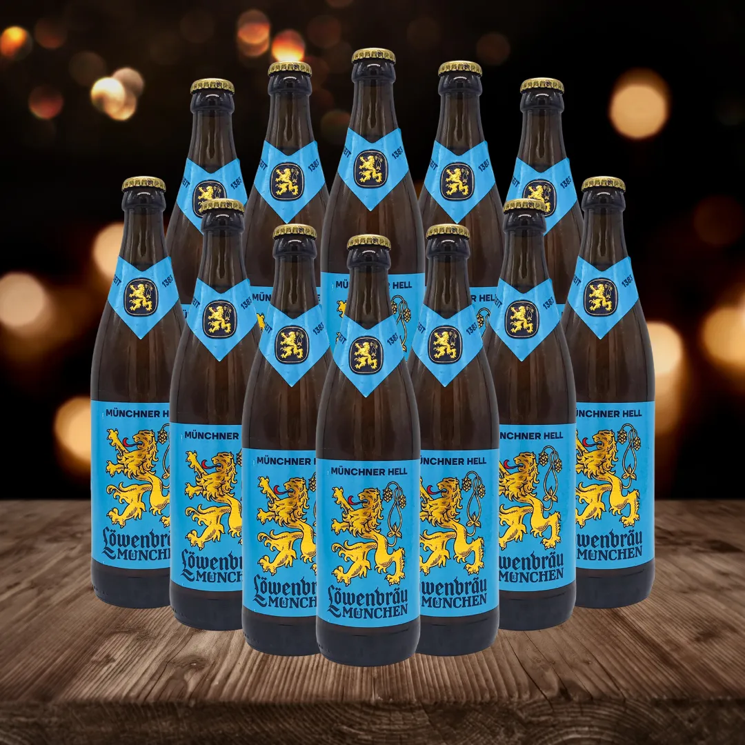 Löwenbräu Original German Helles Lager 500ml Bottles - 5.2% ABV (Multipack)