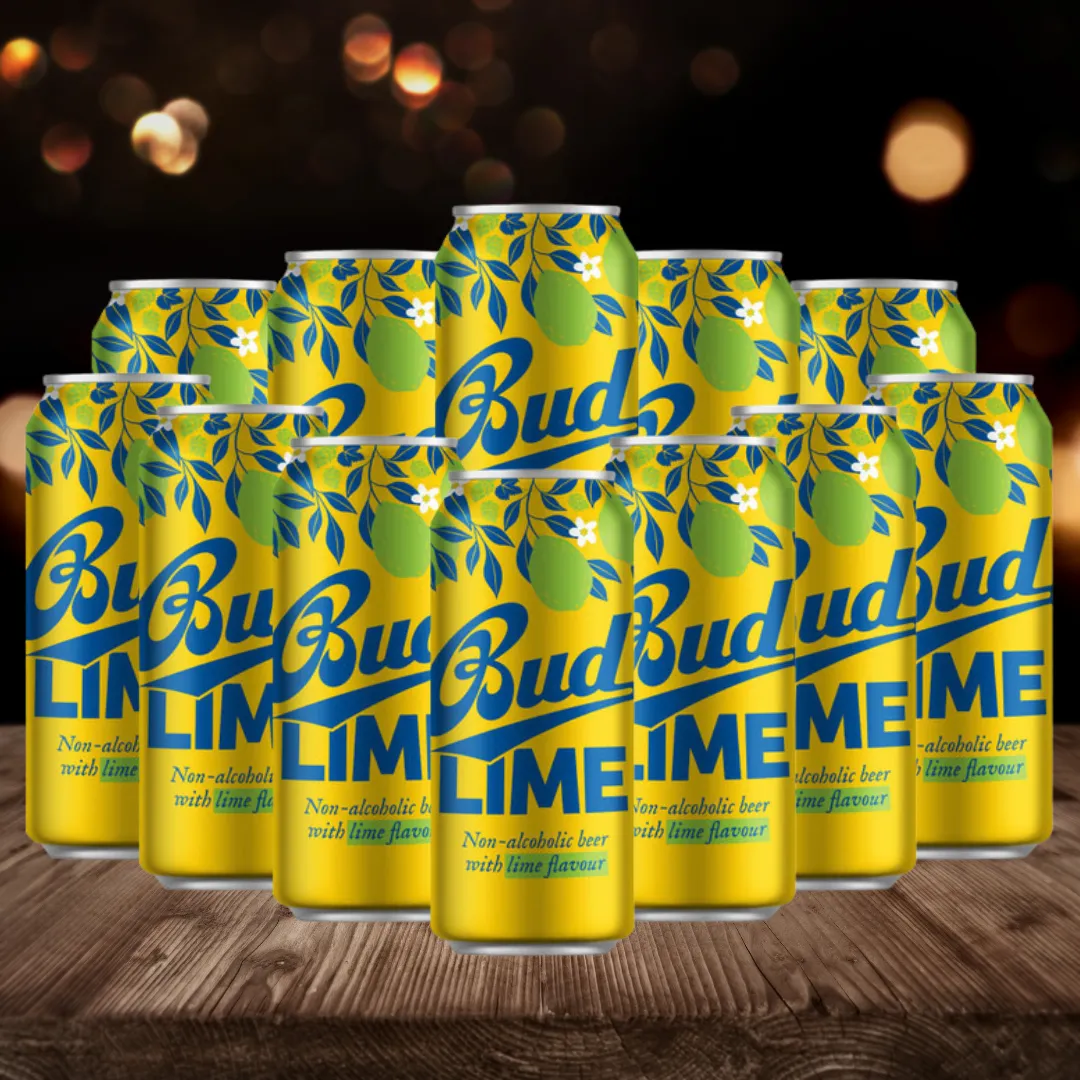 Bud Lime Alcohol Free Beer 500ml Cans - 0.3% ABV (Multipack)