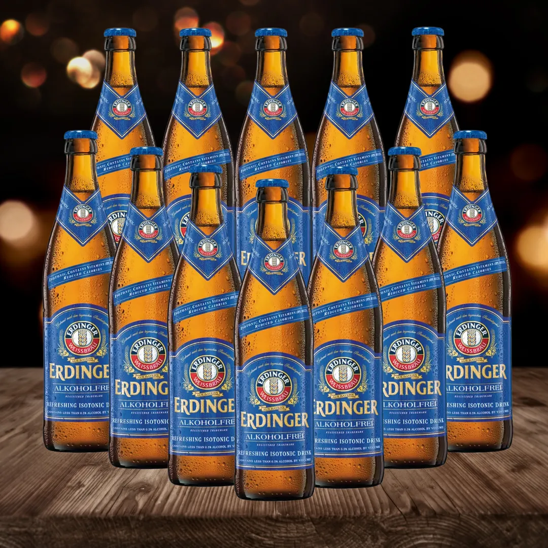 Erdinger Alkoholfrei German Alcohol Free Wheat Beer 500ml Bottles - 0.5% ABV (Multipack)