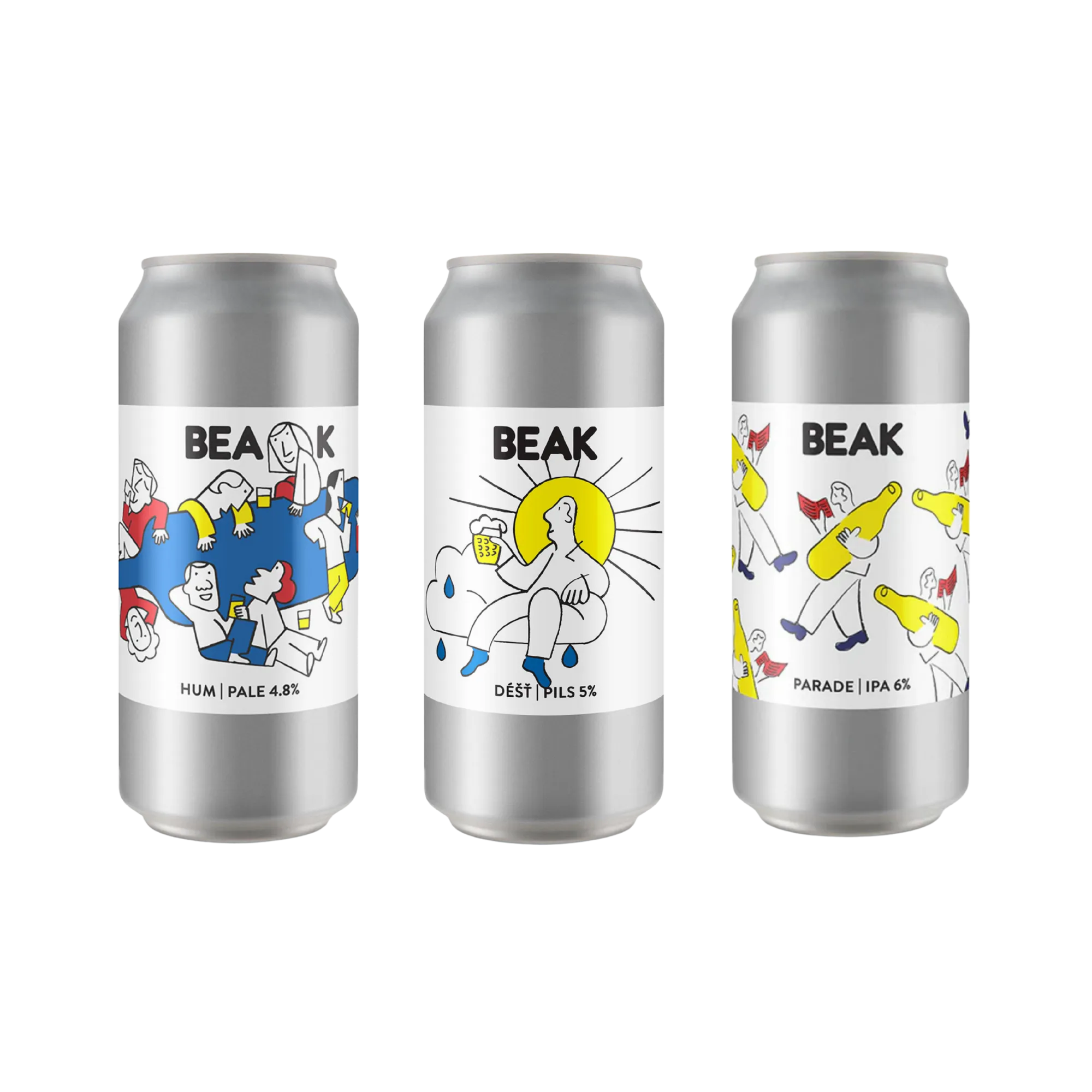 BEAK -  CORE RANGE MIXED PACK (HUM PALE, DÉŠŤ PILS + PARADE IPA) – 6 PACK (5% discount)