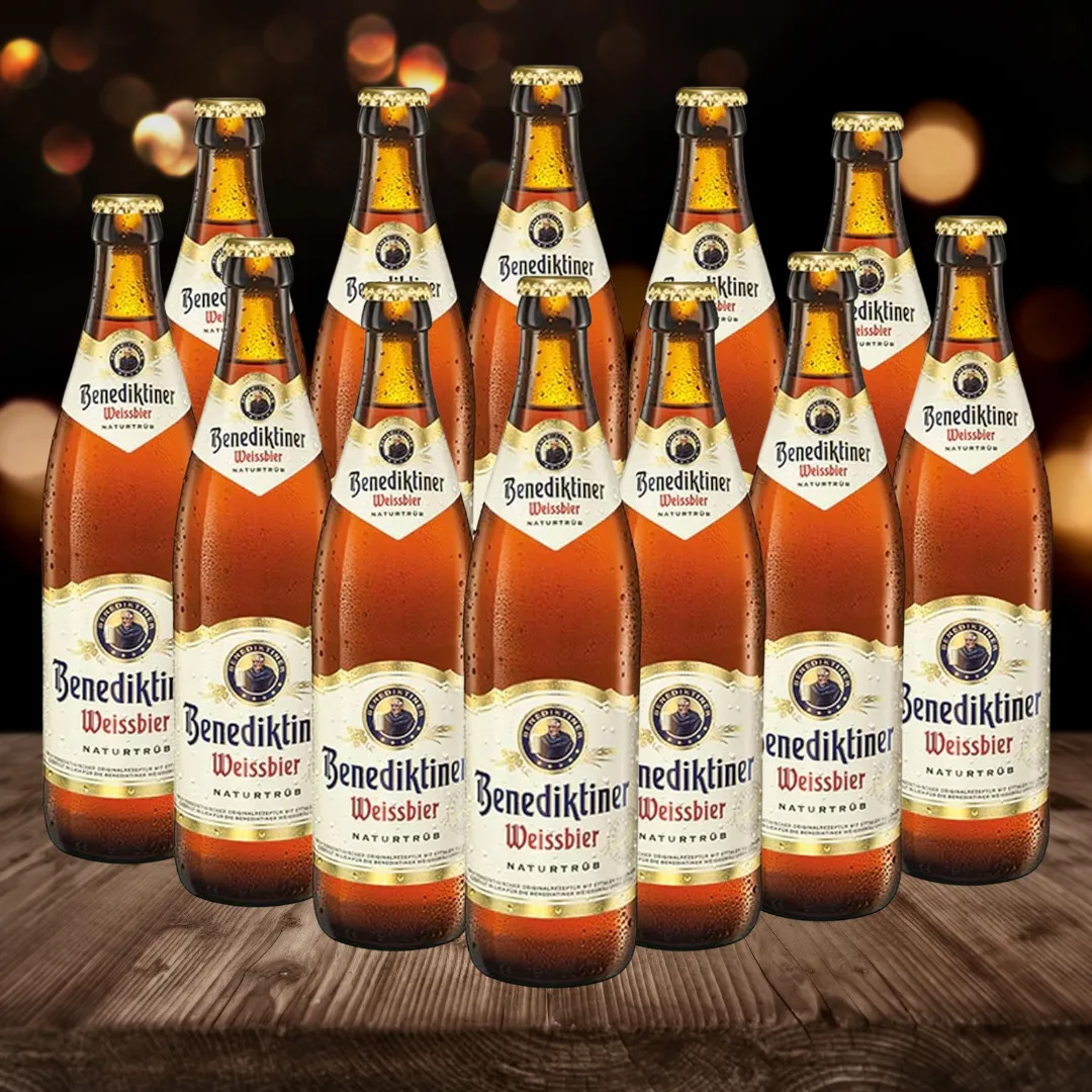 Benediktiner German Weissbier Wheat Beer 500ml Bottle - 5.4% ABV (12 Pack)