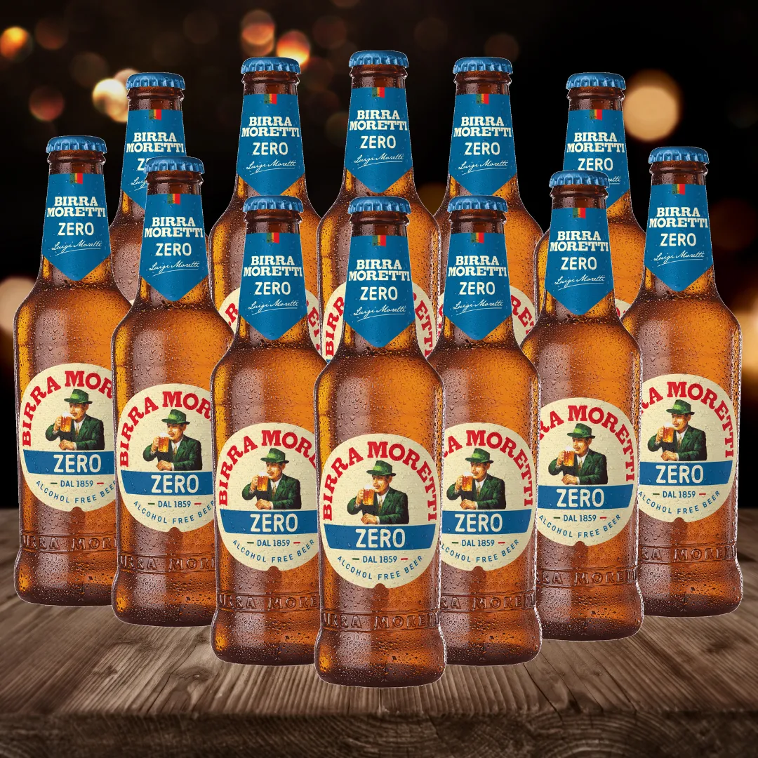 Birra Moretti Zero Alcohol Free Lager 330ml Bottles (12 Pack) - 0.0% ABV