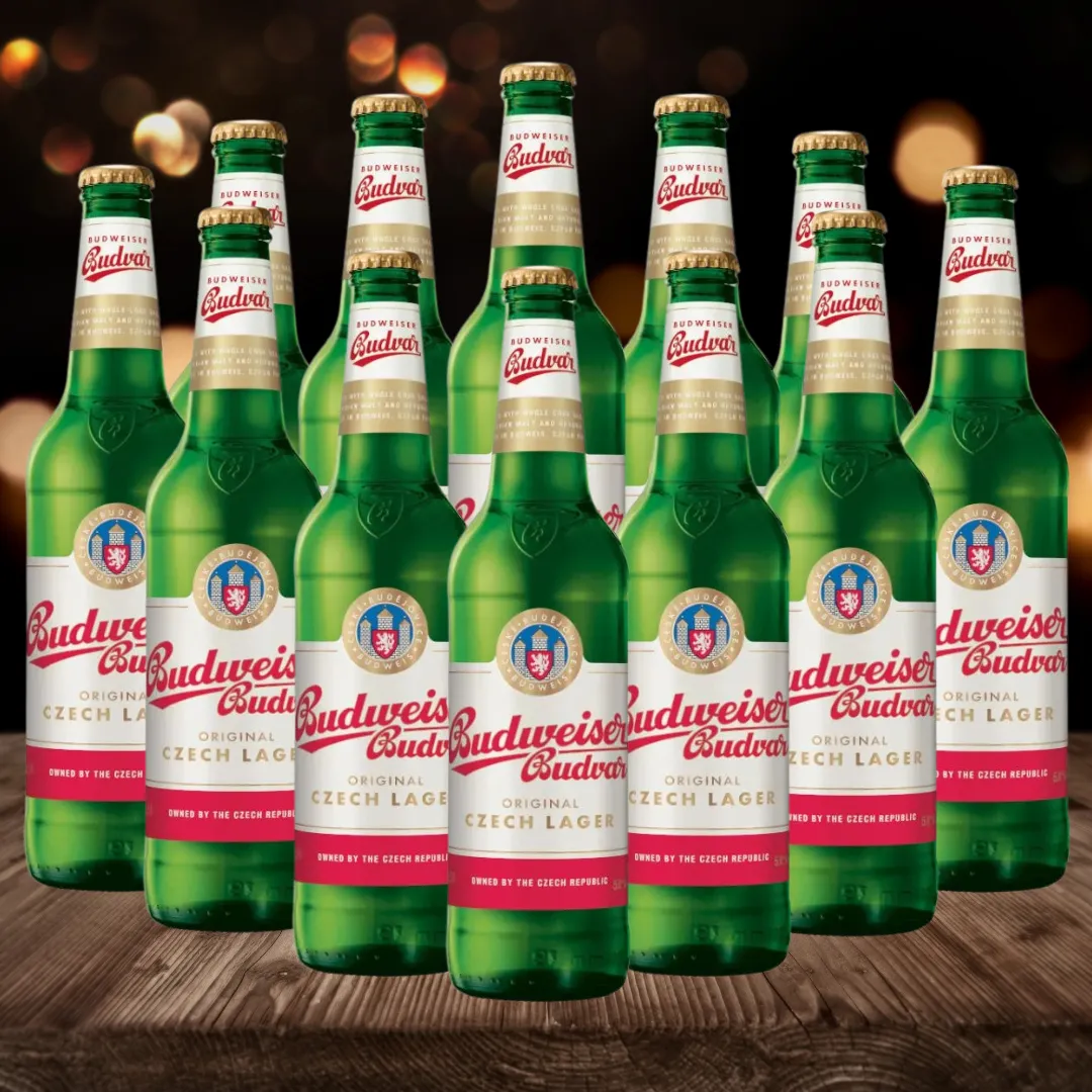 Budweiser Budvar Czech Lager 500ml Bottles - 5% ABV (12 Pack)