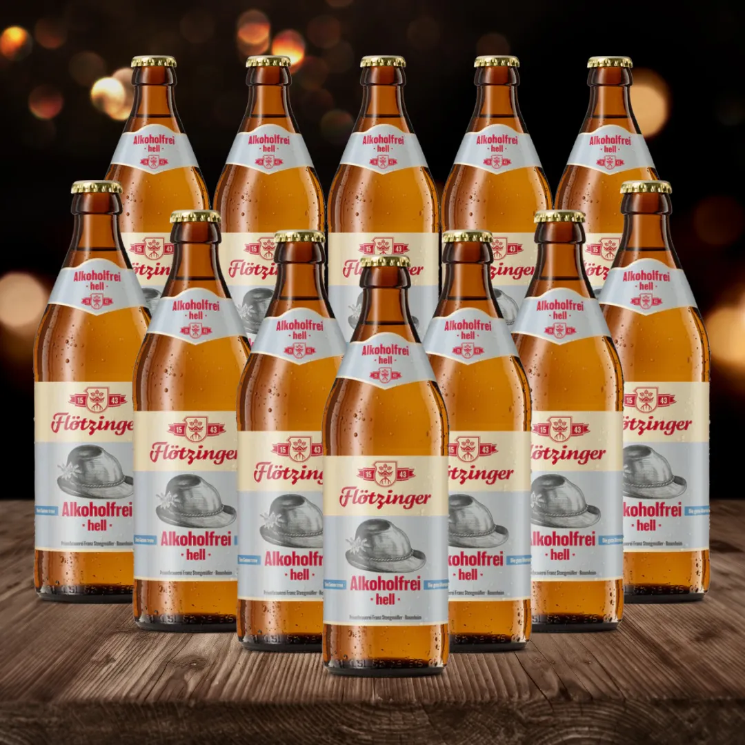 Flotzinger Alkoholfrei Hell German Alcohol-Free Beer 500ml Bottles - 0.5% ABV (multipack)
