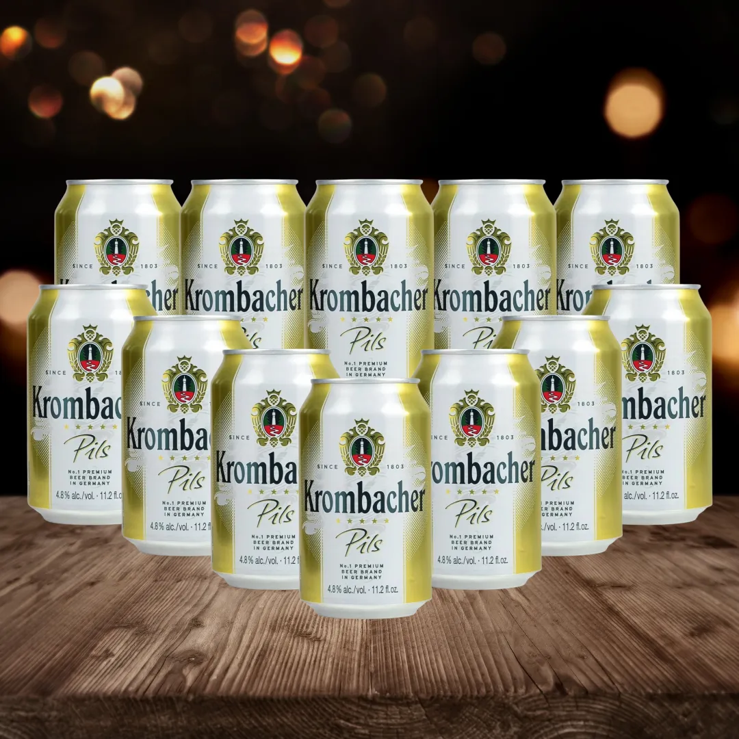 Krombacher Pils German Premium Lager 330ml Cans (12 Pack) - 4.8% ABV