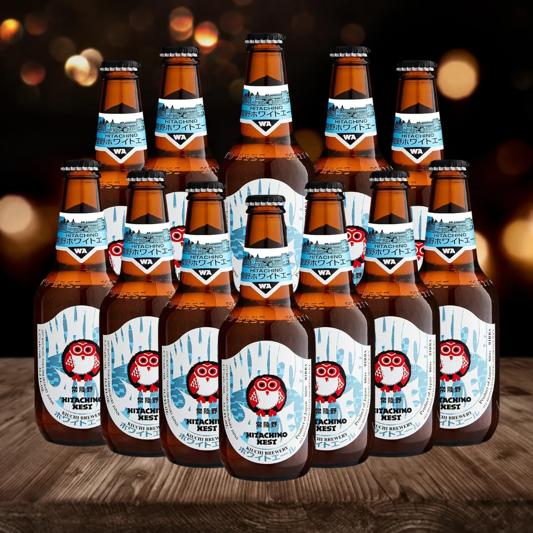 Hitachino Nest White Ale Japanese Beer 330ml Bottles - 5.5% ABV (12 Pack)